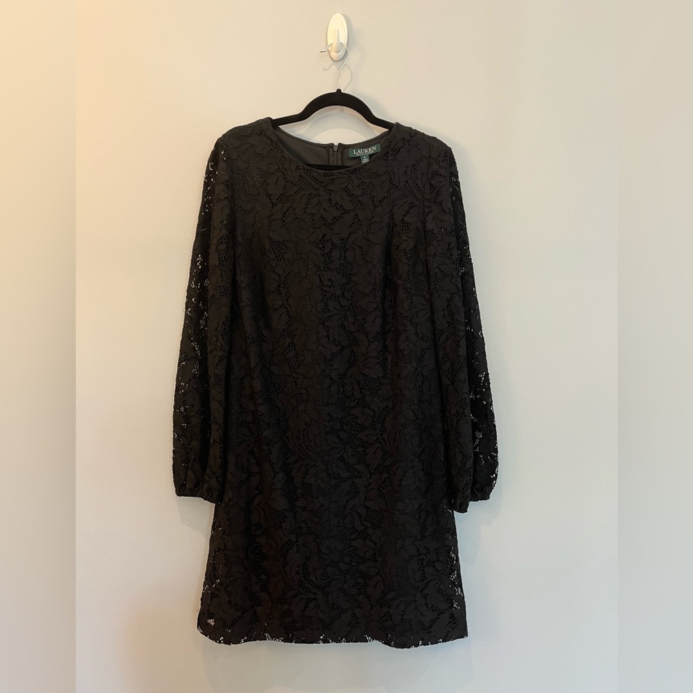 NWT Lauren Ralph Lauren Womens Black Lace Dress Size 6
